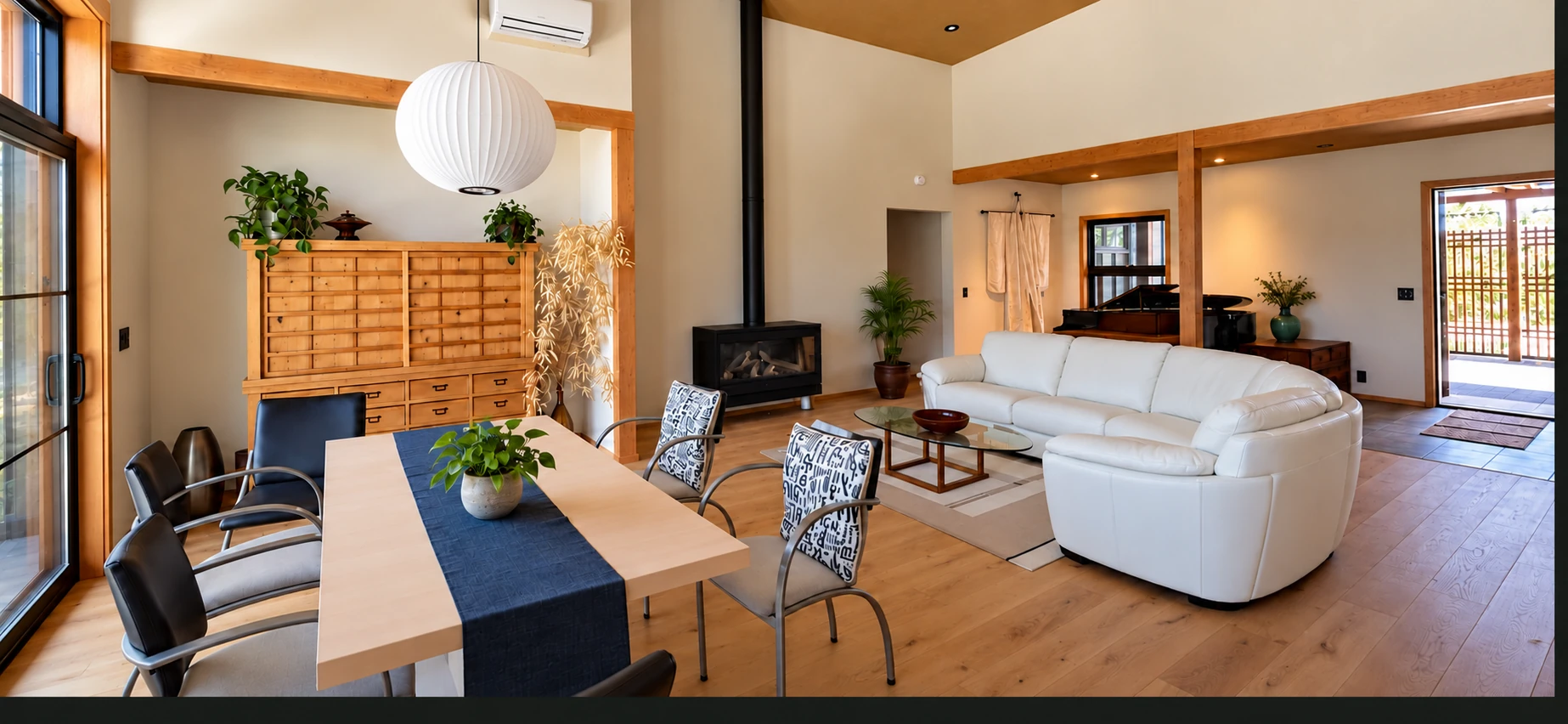 Living room at Pine Dr custom home in Ridgway Colorado