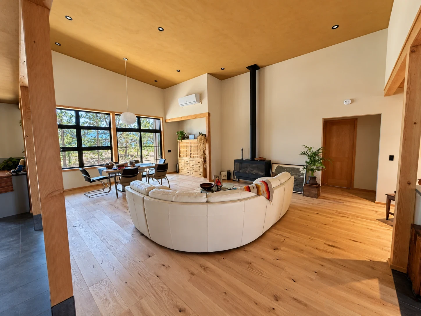 Living space at Pine Dr custom home in Ridgway Colorado