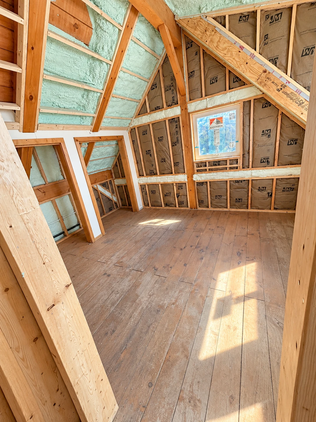 Ross Rd attic renovation interior framing